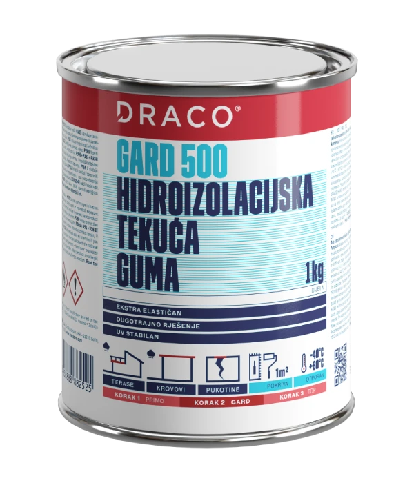 draco gard 500 bela 1kg univerzalni poliuretan za hidroizolacijo eobnova