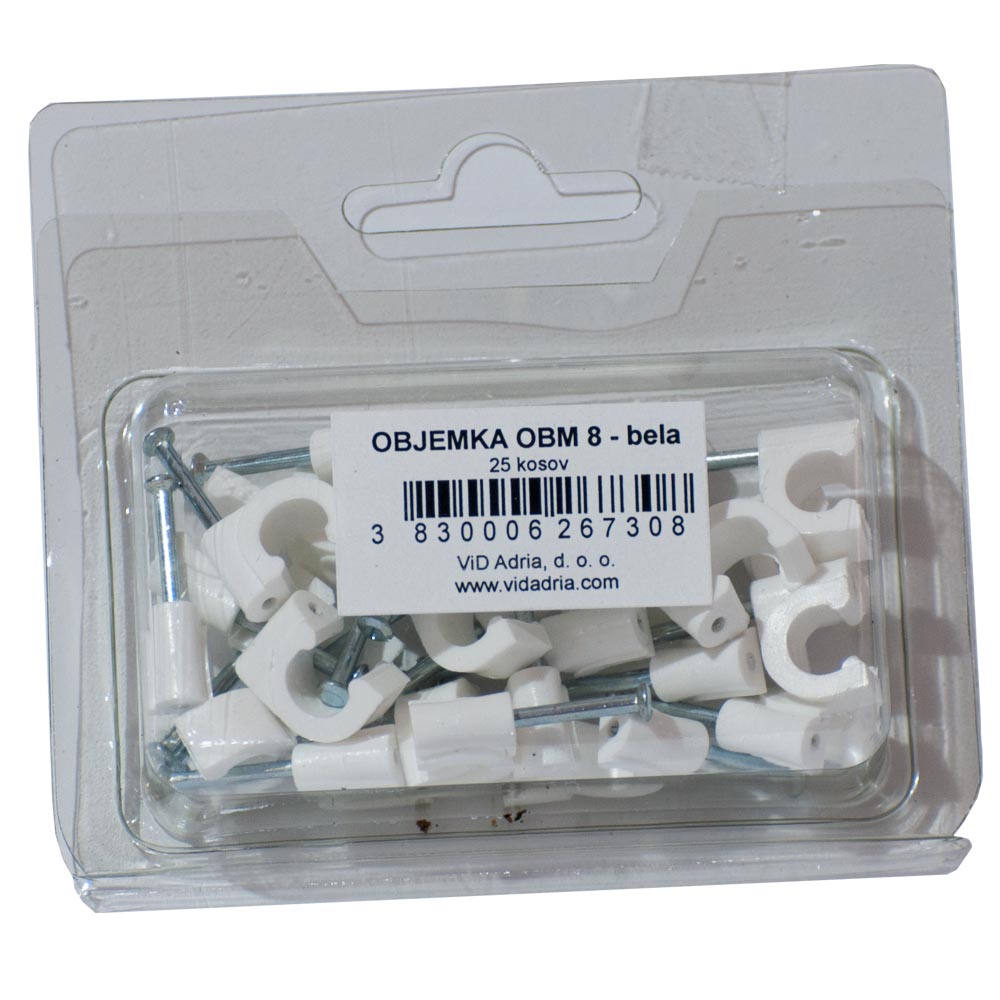 OBJEMKA Z JEKLENIM ZEBLJICKOM OBM FI8MM BELA 25 KOS SKOBA 1 eobnova