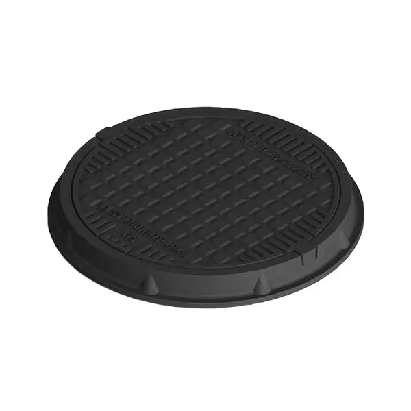 pokrov z okvirjem kompoziten fi 600 mm okrogel crn a15.ai .19286.800.600.1