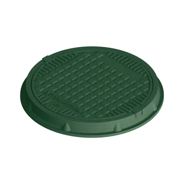 pokrov z okvirjem kompoziten fi 600 mm okrogel zelen a15.ai .21179.800.600.1
