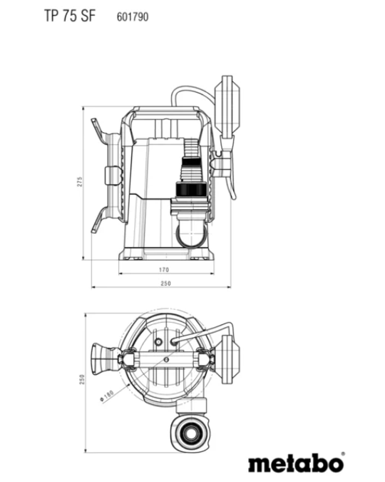 metabo crpalka potopna tp 75 s za cisto vodo 7500l h. 5