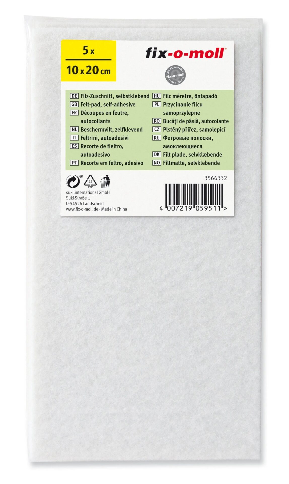 FILC SAMOLEPILNI BEL 10X20CM 5 KOS 3566332 FIX O MOLL