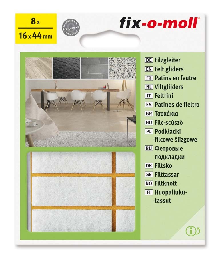 PODLOZKE FILC 16X44 MM 8 KOS 3566327 BELE FIX O MOLL