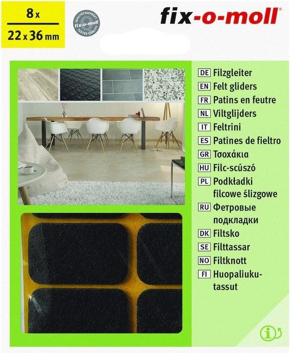 PODLOZKE FILC 22X36MM 8 KOS RJAVE 3566366 FIX O MOLL