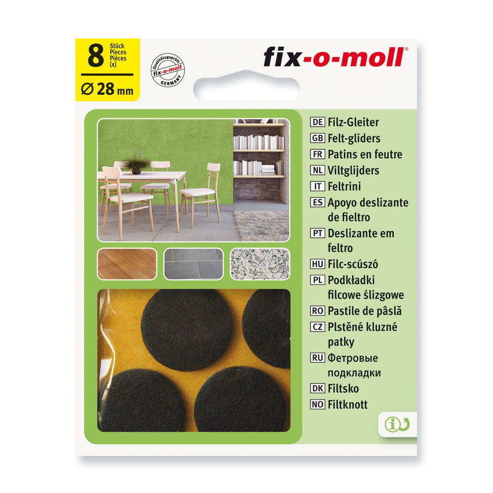 PODLOZKE FILC 28MM 8 KOS RJAVE 3566346 FIX O MOL