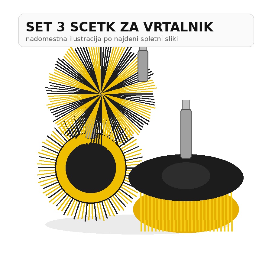 SCETKE PP CISTILNE ZA VRTALNIK SET 3KOS 440001