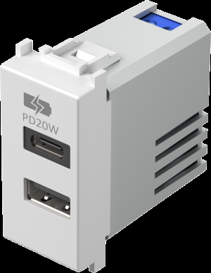 6002032 TEM polnilnik USB 5V 20W 1M EM69PW B BELA