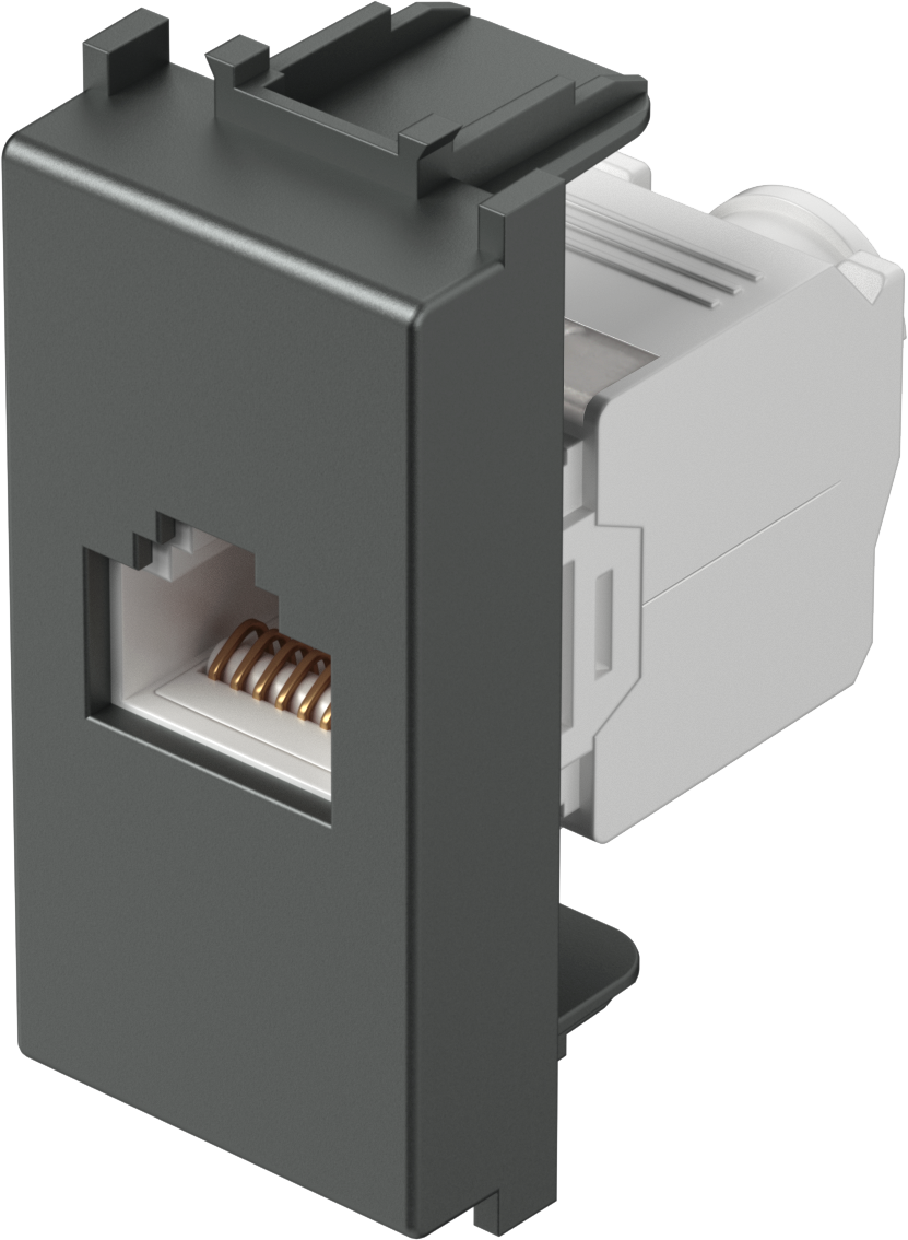 6002034 TEM modul vticnica CAT6a KS RJ45 1M KM32AT B ANTRACIT