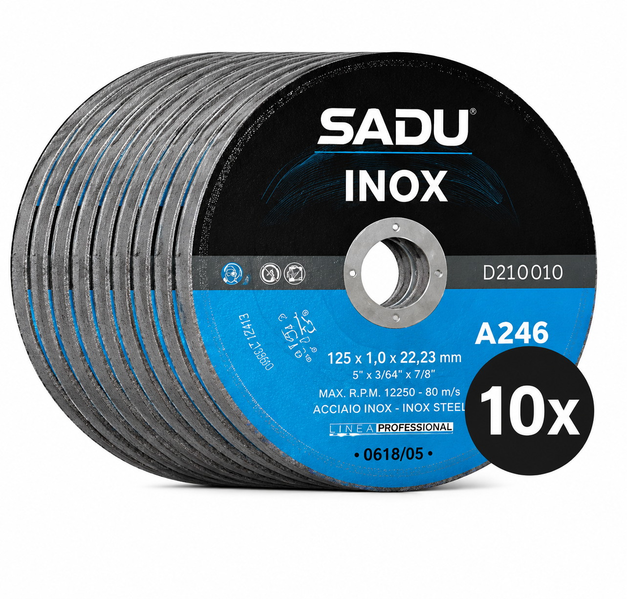 REZALKA INOX 125X10X222 SADU SET 10 kos