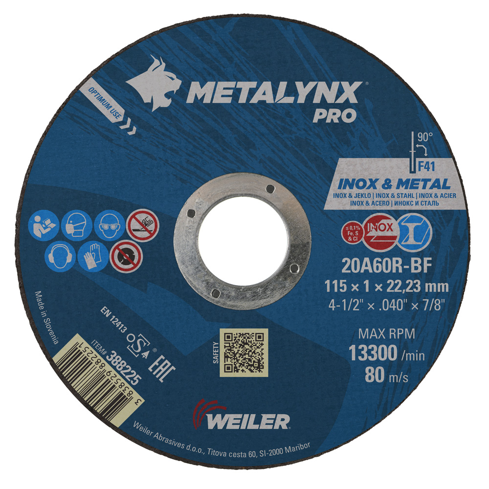rezalka inox 230x1 9x22 mm weiler 388237 eobnova